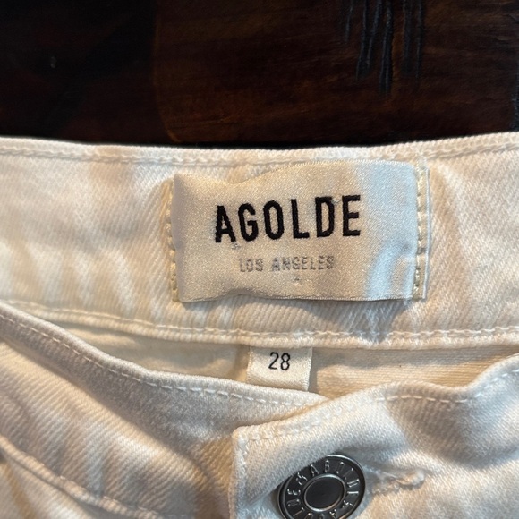 Agolde Riley Long High Rise Straight in Sour Cream size 28 - Picture 2 of 3